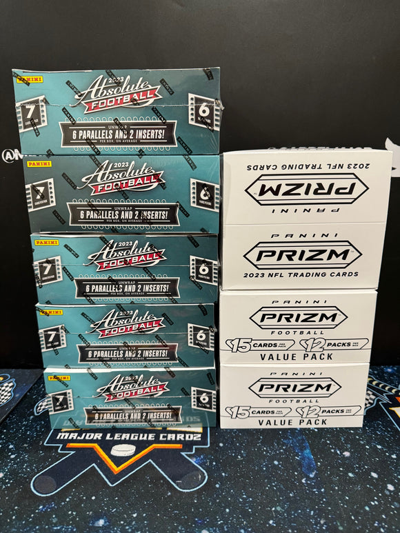 2023 Prizm NFL Fat Pack Box x3 AND Absolute Mega Hobby x5 Mixer - Double RT #1 - Major League Cardz