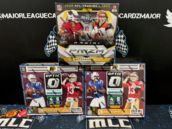 2023 Panini Optic H2 x2 & 2020 Panini Prizm Mega Box w/ 1 auto NFL - Random Serial #1 *WELL BELOW RETAIL*