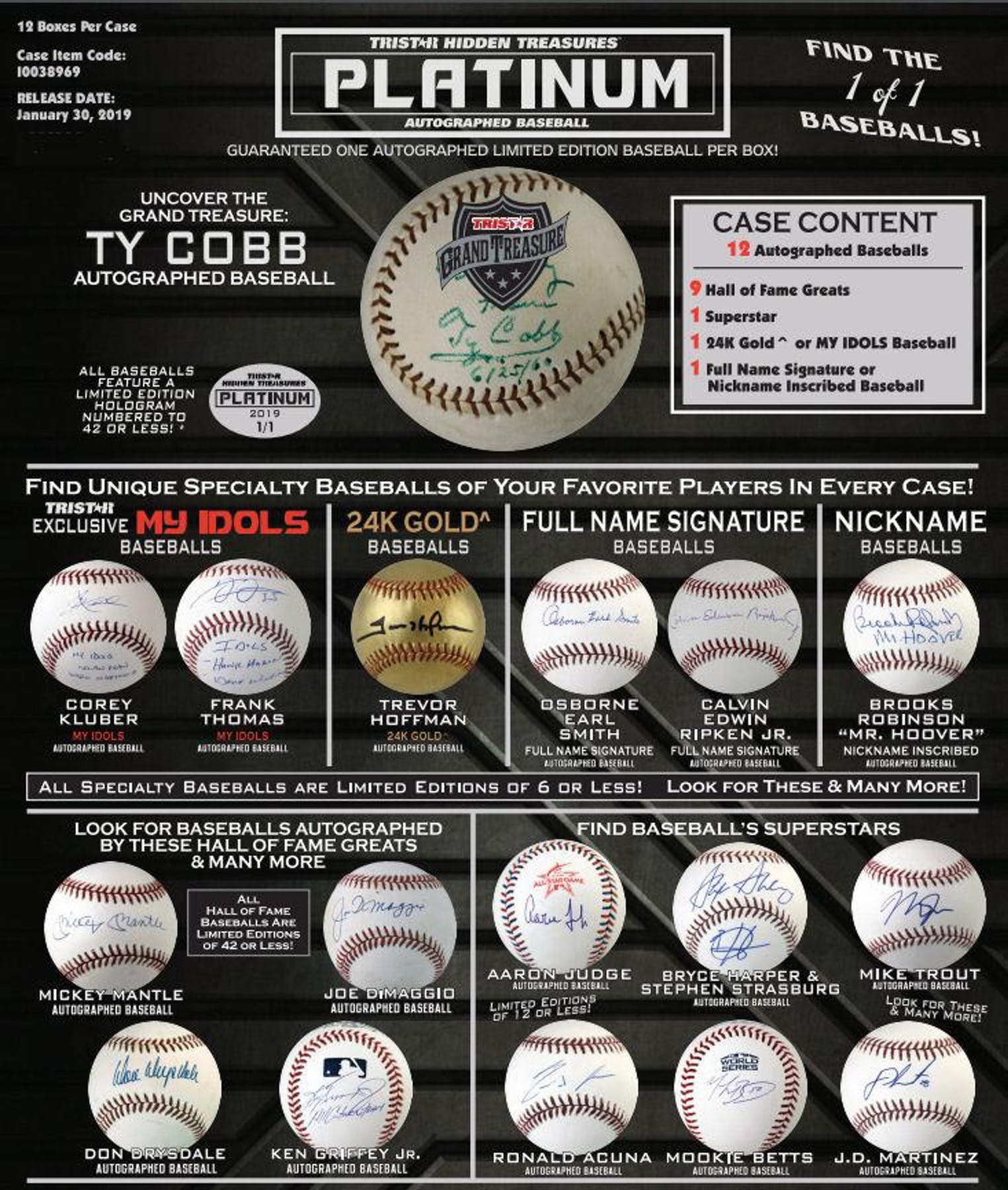 Tristar Hidden Treasures Autographed Baseball Series 12 