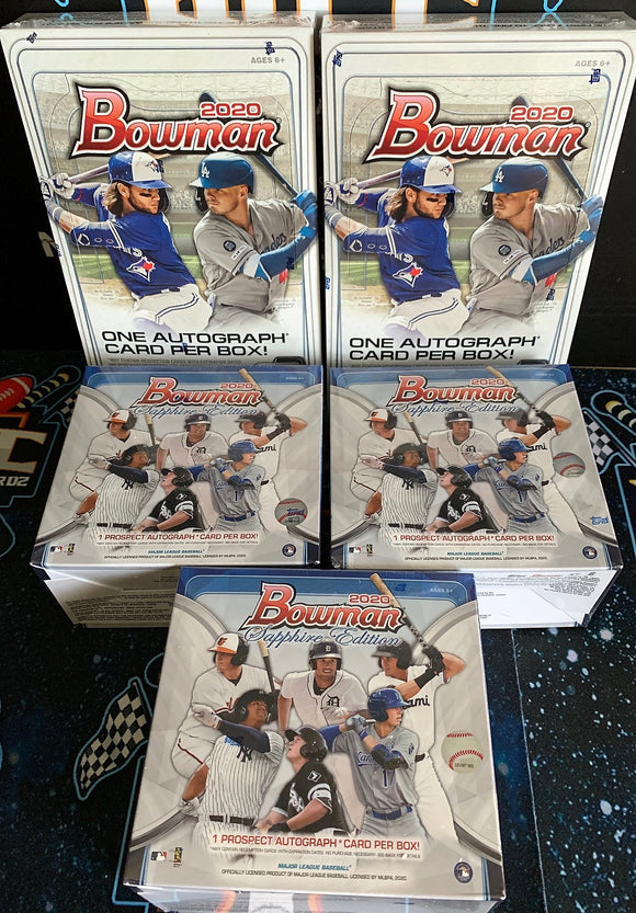 2020 Bowman 5 Box Mixer (Sapphire x 3, Hobby x 2) - PYT #8 - Major League Cardz