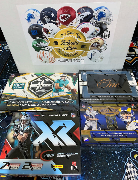2020 Panini & Gold Rush 5 Box/Authentic FB Helmet Mixer - PYT #3 - Major League Cardz