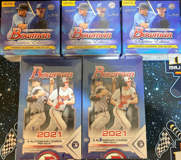 2021 Bowman Baseball 5 Box Mix w/ HTA Jumbo & Sapphire - PYT #2 - Major League Cardz