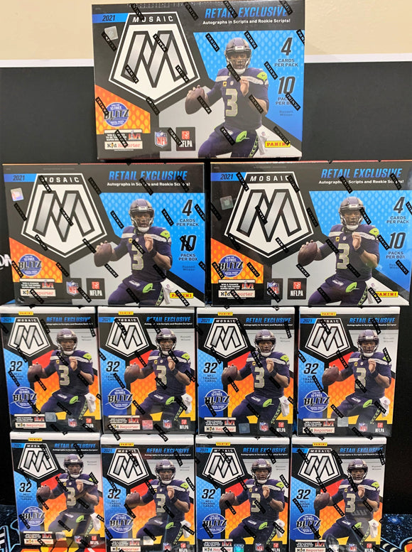 2021 Panini Mosaic Football Retail Mixer 11 Box Mix - PYT #9 - Major League Cardz