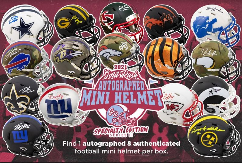 2021 Gold Rush Autographed Mini Helmet Football Specialty