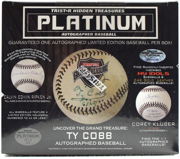 2019 Tristar Hidden Treasures Platinum Auto'd Baseballs x 1 - Random Divisions - Major League Cardz